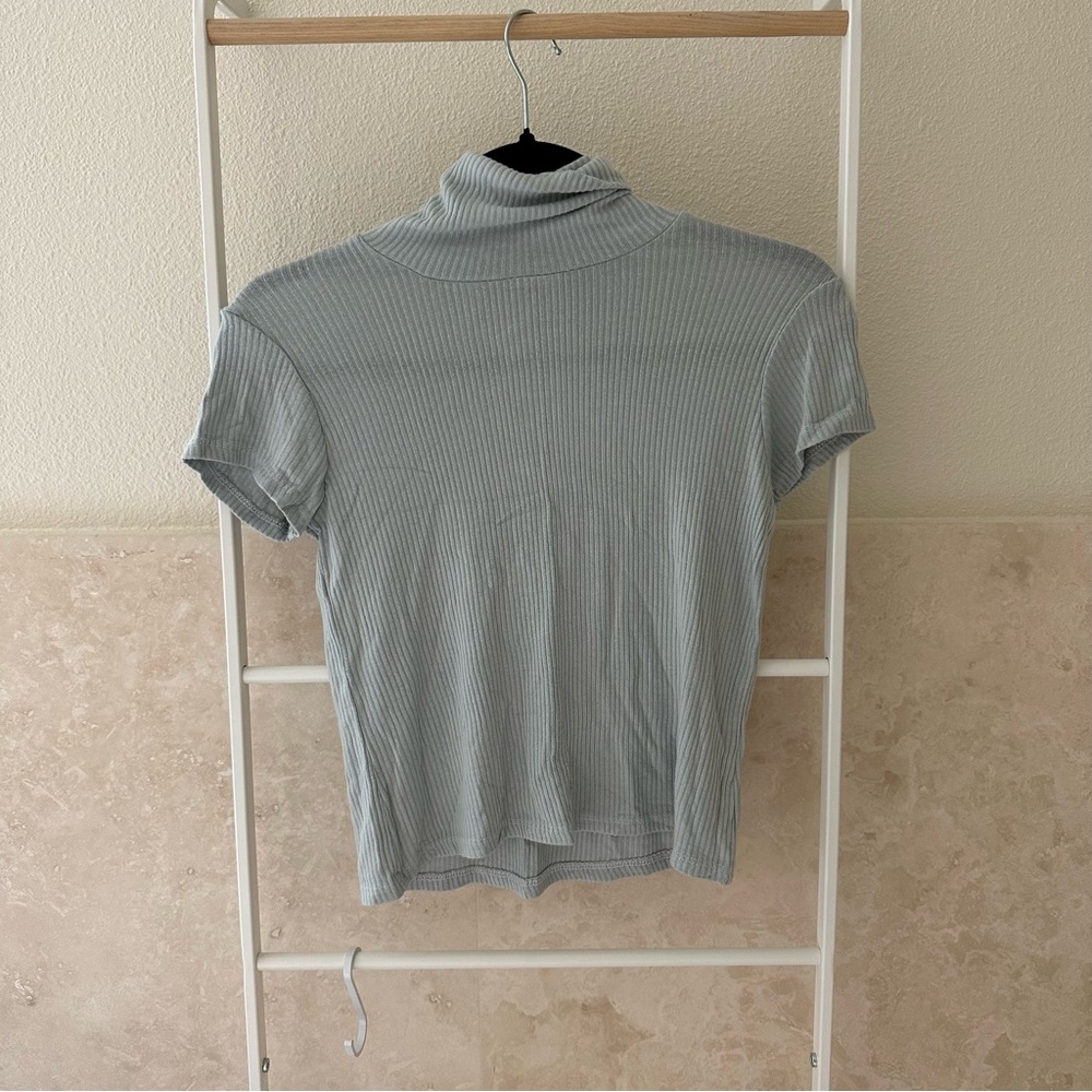 brandy melville mint blue turtle neck tee
